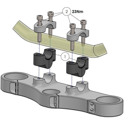 Voigt Moto Technik 25MM Handlebar Risers - Triumph Speed Twin 1200