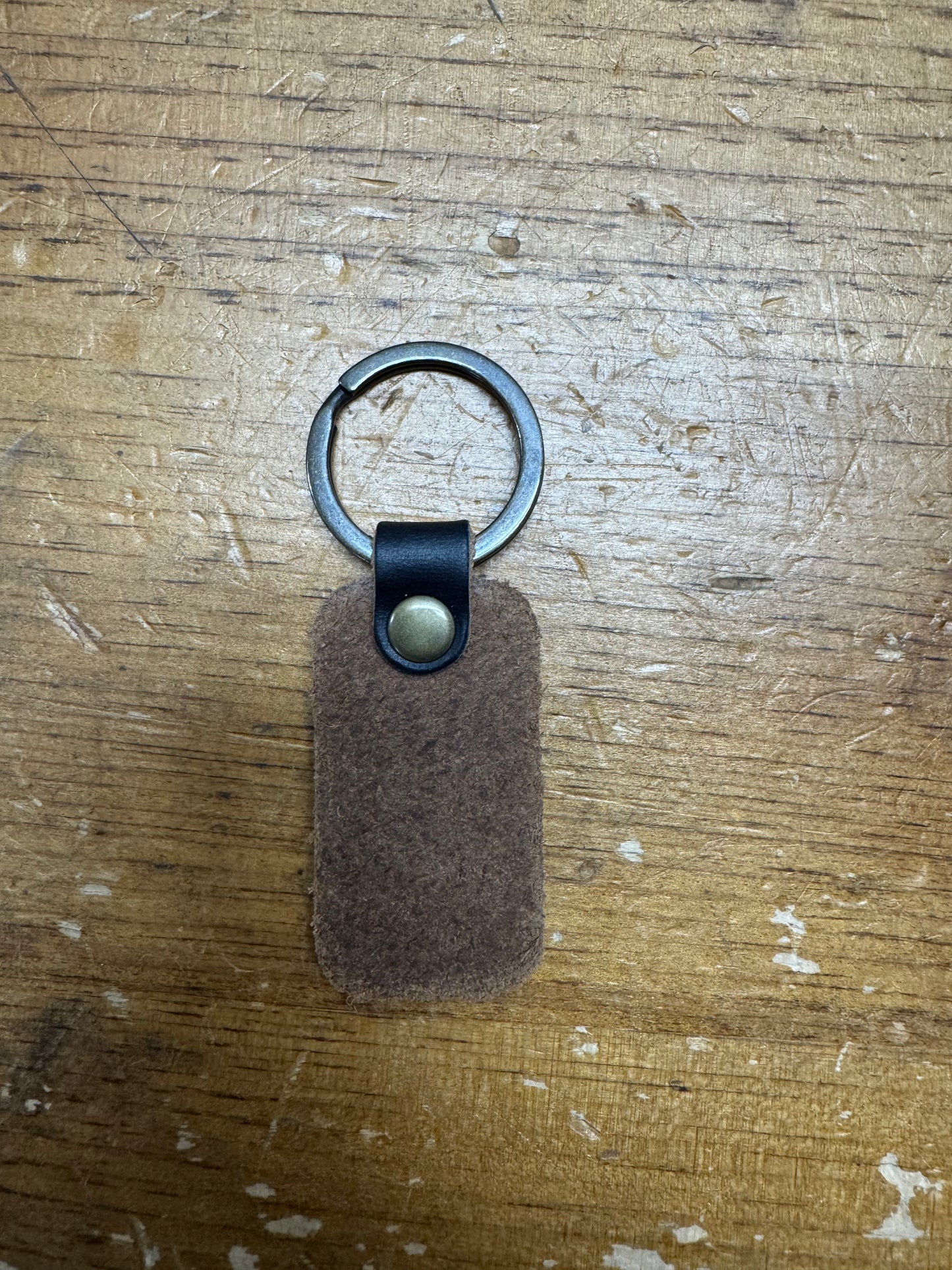 A&J Cycles Bolt Leather Keychain - Black