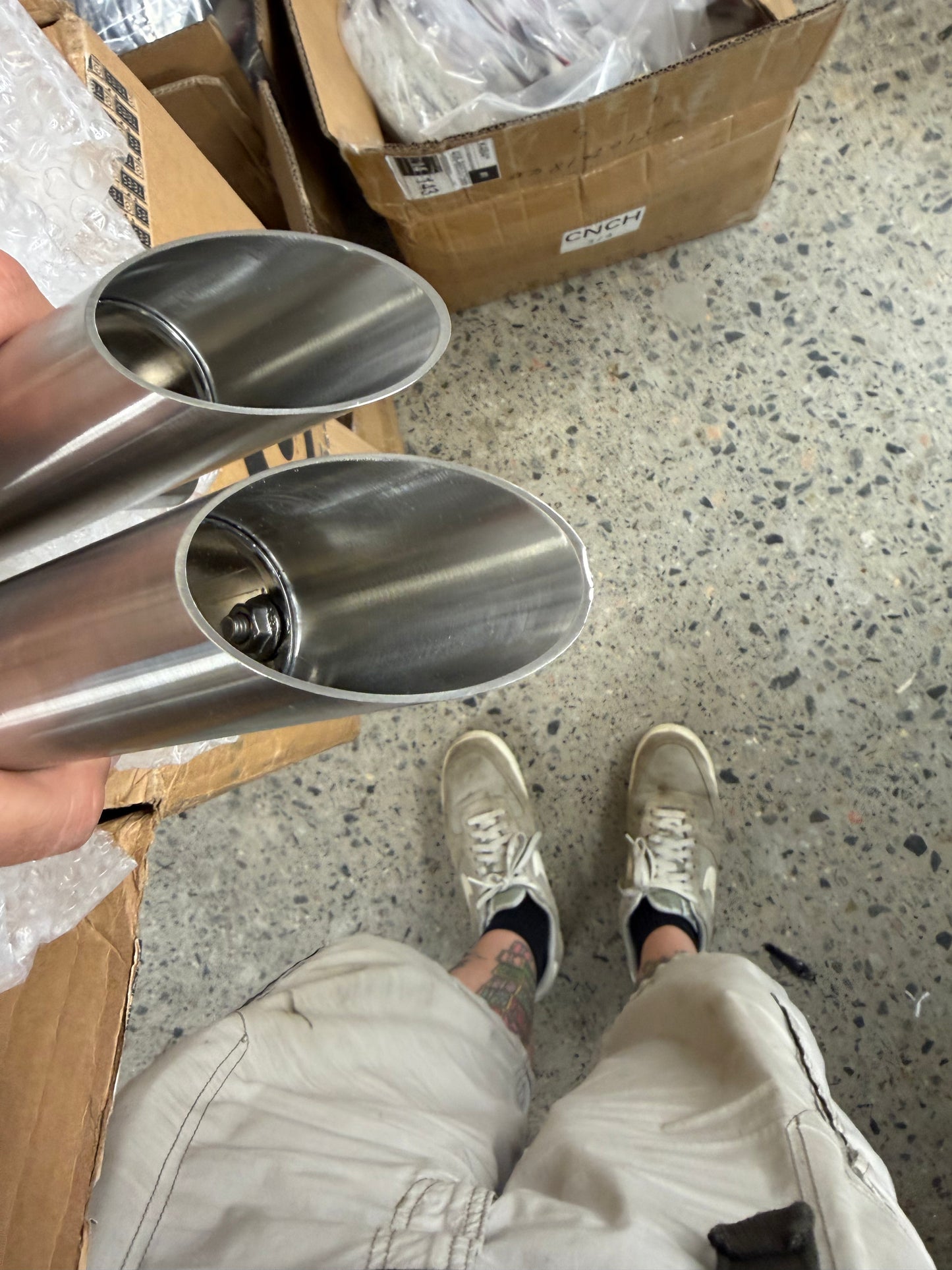 Blem - Total Triumph Slash Cut / Guy Martin Slip On Silencers - Triumph Scrambler 1200 XE / X - 2024+