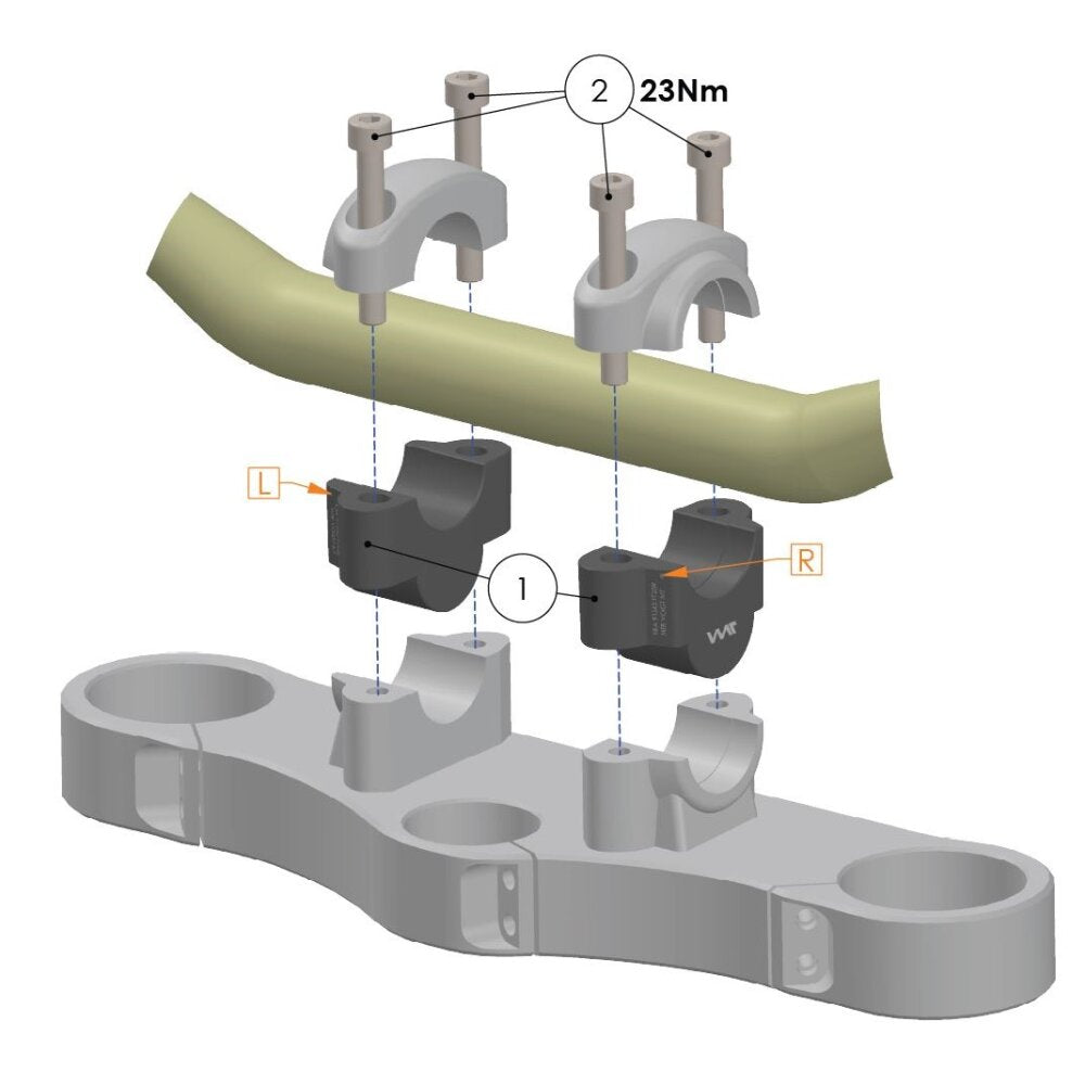 Voigt Moto Technik 25MM Handlebar Risers - Triumph Rocket 3 / R / GT