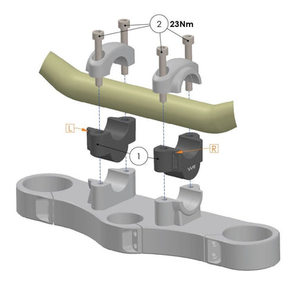 Voigt Moto Technik 25MM Handlebar Risers - Triumph Rocket 3 / R / GT