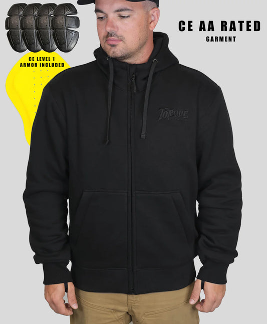 Torque Armored Riding Hoodie - New Version - Black