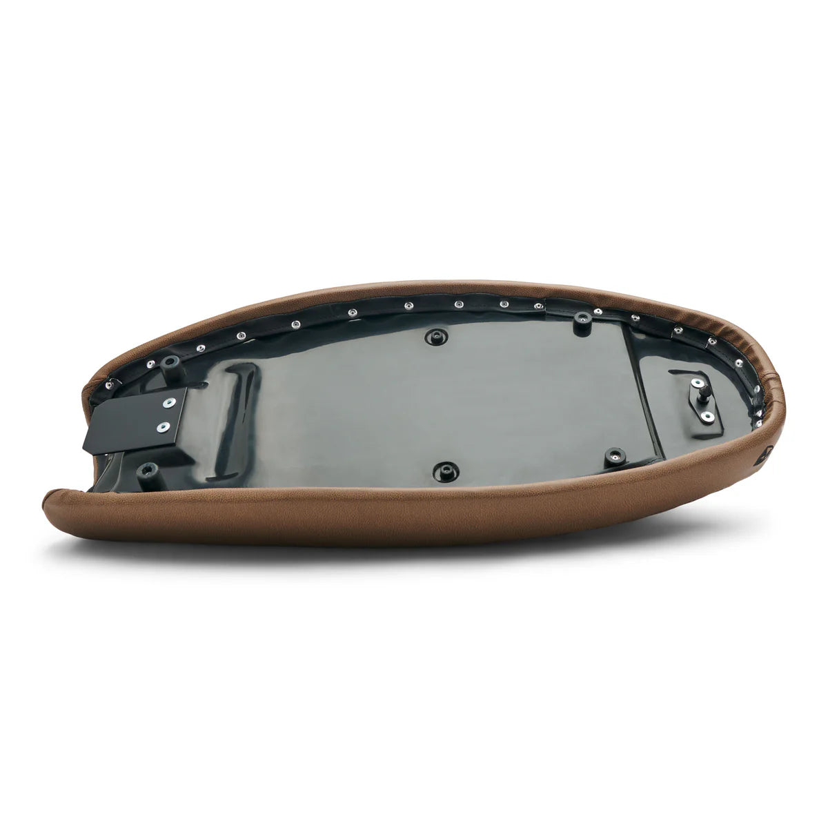 British Customs True Tuck and Roll Slammer Seat - Brown - Street Twin, T120, T100, Street Scrambler