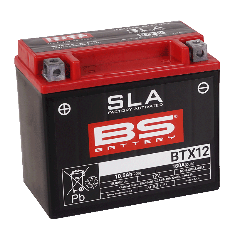 BS Battery BTX12 SLA Factory Activated AGM Battery