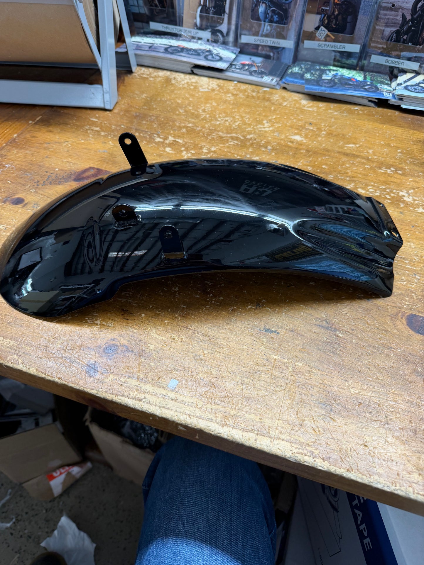 Open Box - Motone Razor Short Rear Fender - Gloss Black - Triumph Bobber / Bobber Black