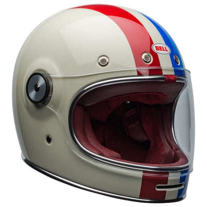 Bell Bullitt Helmet -  COMMAND GLOSS VINTAGE WHITE/OXBLOOD/BLUE