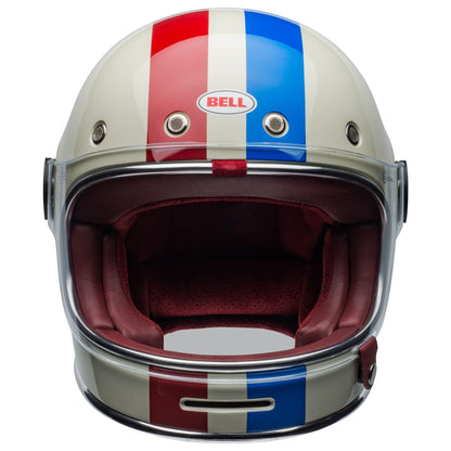 Bell Bullitt Helmet -  COMMAND GLOSS VINTAGE WHITE/OXBLOOD/BLUE