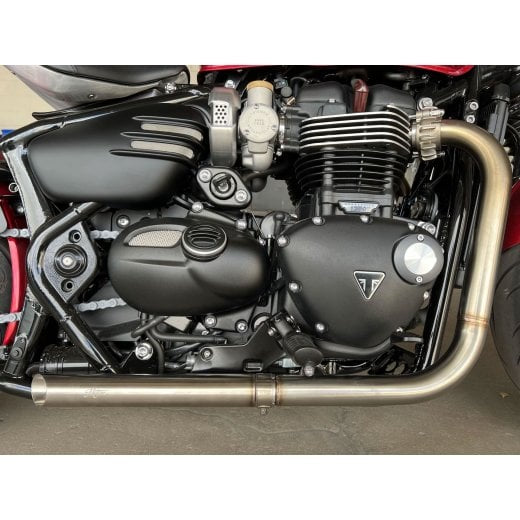 Motone H-Bomb Full Exhaust - Stainless - Triumph Bobber