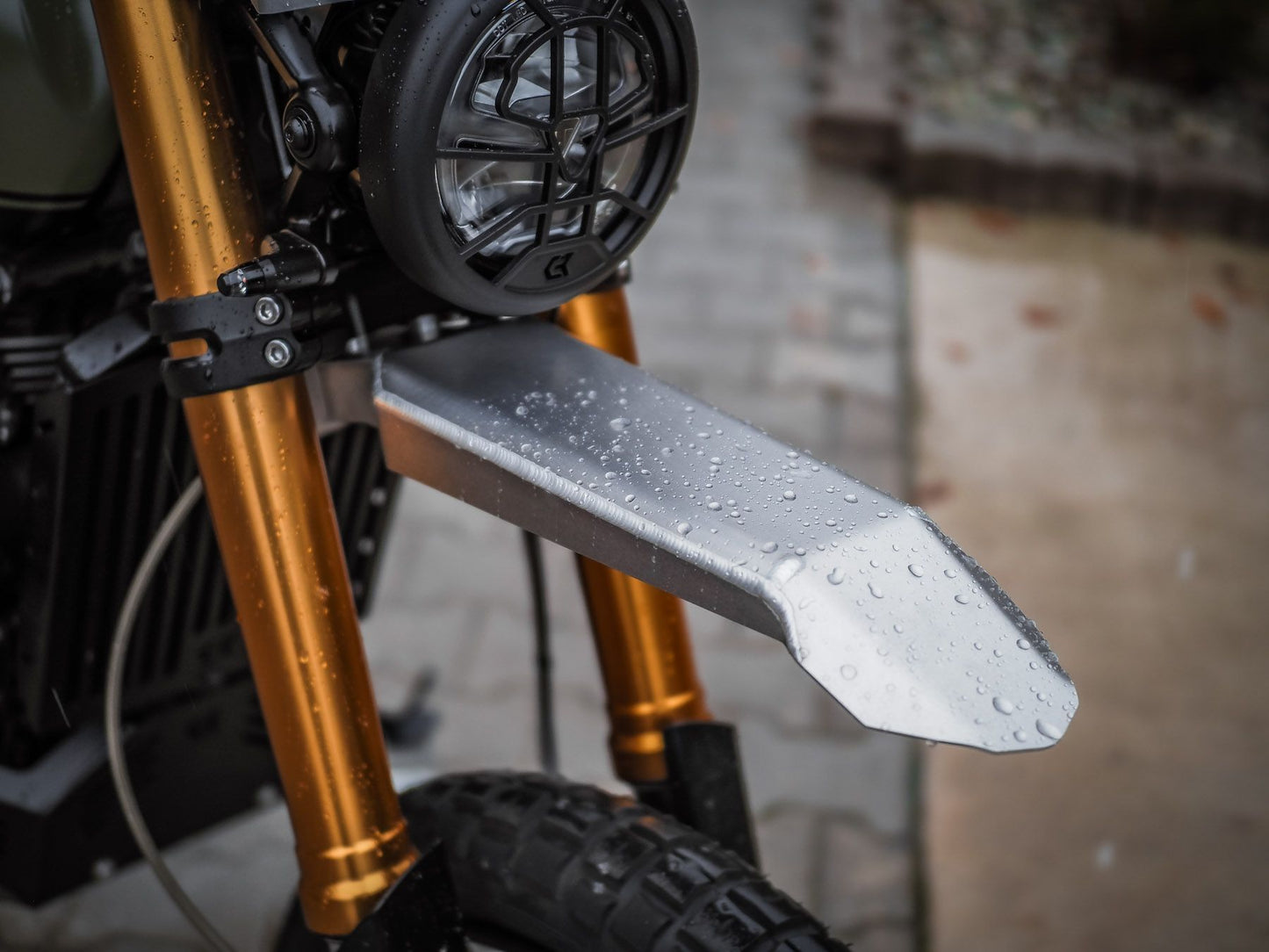 Dakar Aluminum High Front Fender - Black or Silver - Triumph Scrambler 1200