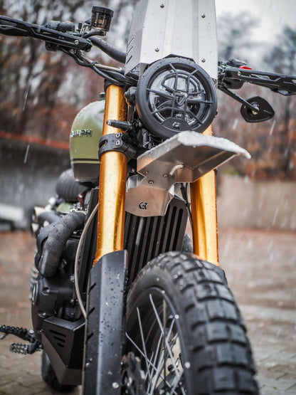 Dakar Aluminum High Front Fender - Black or Silver - Triumph Scrambler 1200