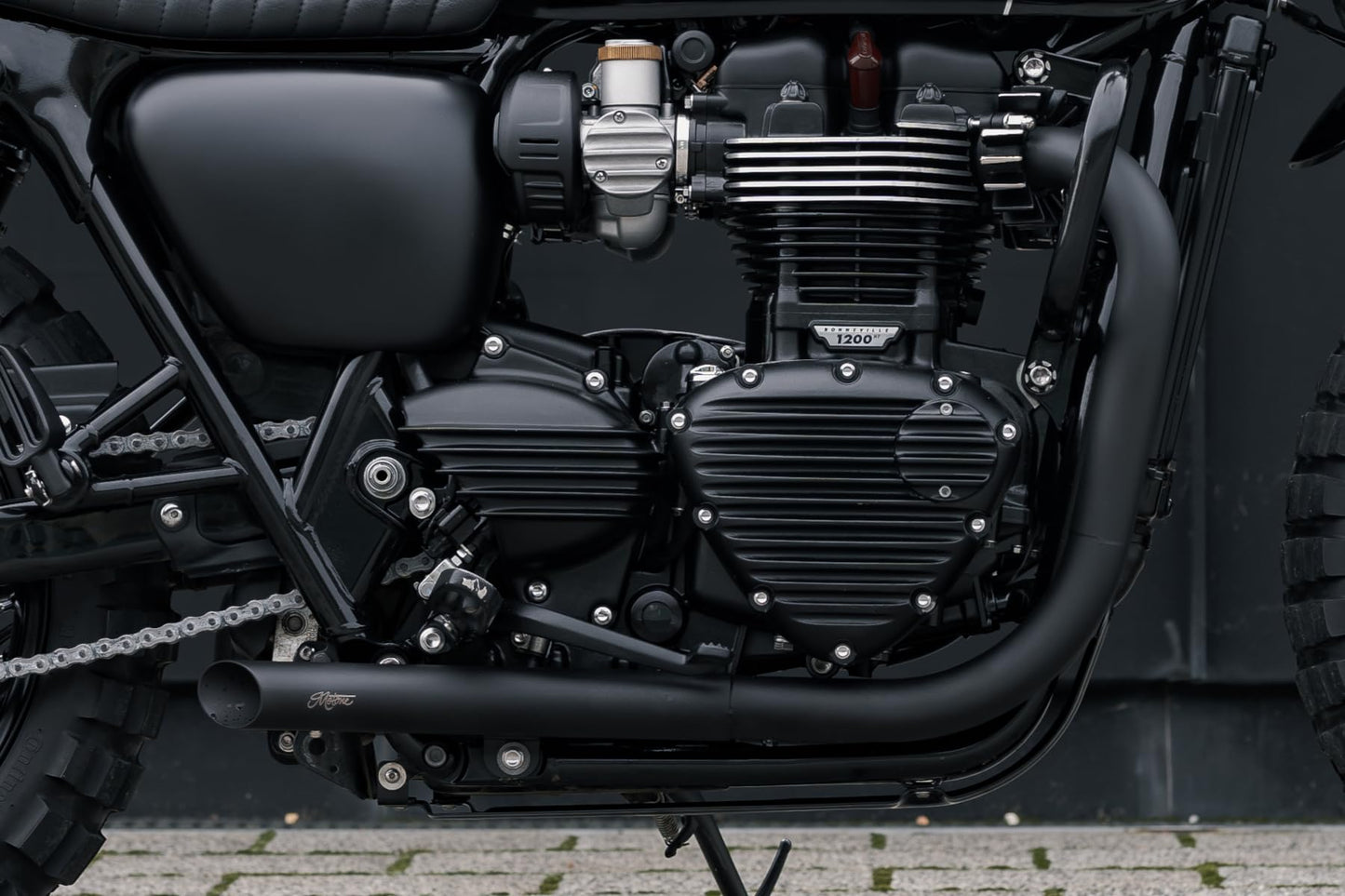 Motone H-Bomb Full Exhaust - Black Cerakote - 2016+ Bonneville T100 / T120