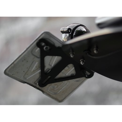 Motone HIGH-TAIL Custom Short Rear Fender Bundle with light, harness and plate mount - Black - 2016+ Triumph Modern Classics