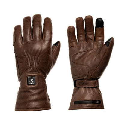 Motone Forno Heated Motorcycle Goatskin Leather Riding Gloves - Brown