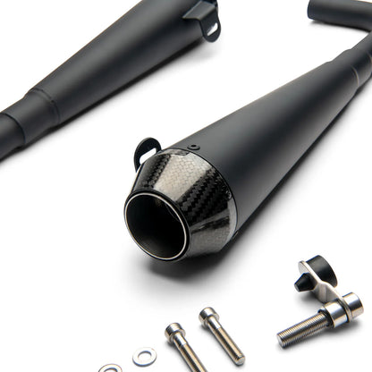 British Customs Predator Pro 3.5” Black with Carbon End Cap - 2017+ Triumph Bobber / Bobber Black / Speedmaster