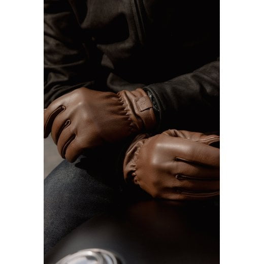 Motone Spirit - Motorcycle Riding Gloves - Analine Leather - Chocolate Brown
