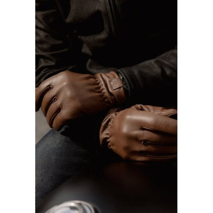 Motone Spirit - Motorcycle Riding Gloves - Analine Leather - Chocolate Brown