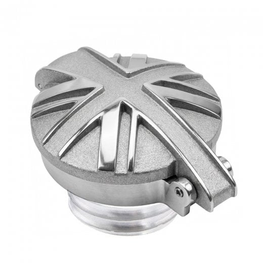 Motone Monza Gas Cap - Union Jack -  Contrast Polished