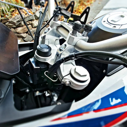 ROX 1.5” up and 1” back risers - Grey - Triumph Scrambler 1200, Trident 660, Tiger Sport 660