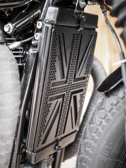 ClassicBike Raisch Radiator Cover - Union Jack - Triumph Speed Twin, Thruxton, T100, T120, Street Twin, Street Scrambler