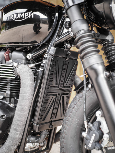 ClassicBike Raisch Radiator Cover - Union Jack - Triumph Bobber ...