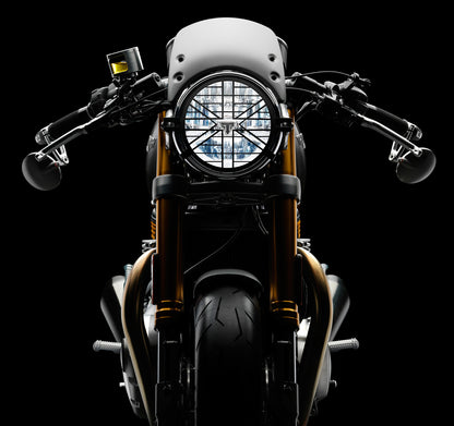 Rizoma Aluminum Low Headlight Fairing w/ Mounting Brackets - Black  - Triumph Thruxton R / RS