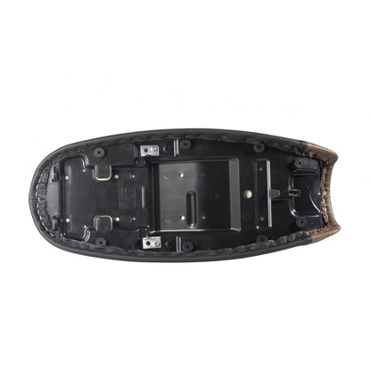 Motone Dual Comfort Seat - Diamond Back - Black and Brown - Air Cooled Triumph Bonneville, Thruxton, Scrambler