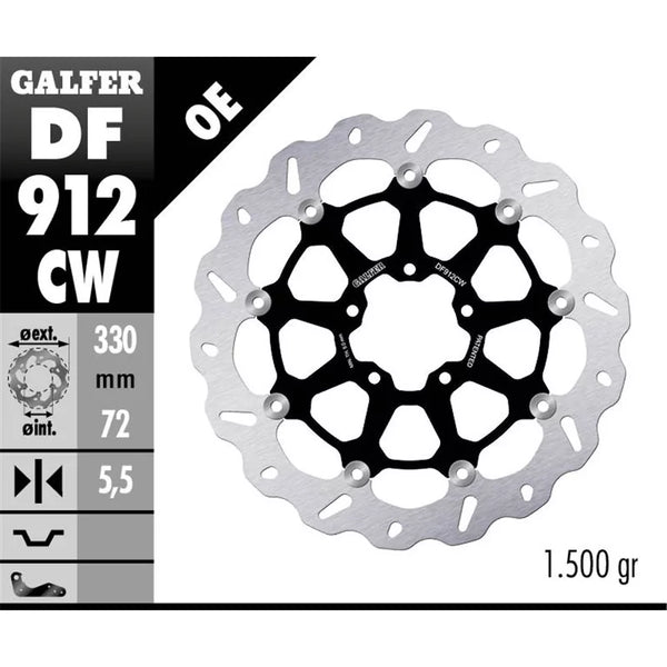 GALFER DF800CW ウェーブローター 300 Galfer Kawasaki Ninja 300 Front Brake 290mm Wave Floating Rotor