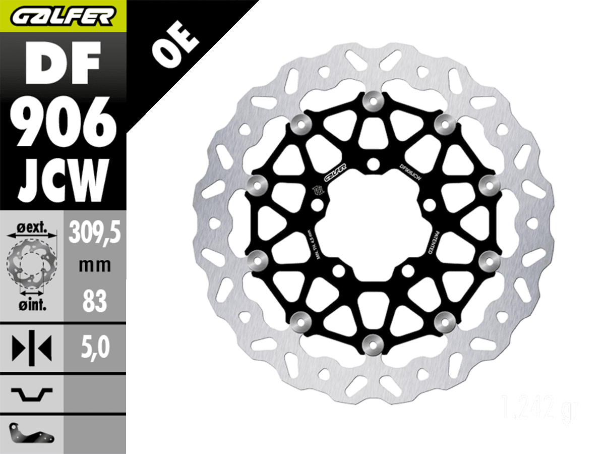 Galfer Floatech Wave Rotor - Front - 2016+ Thruxton R, Bonneville T120, Bobber, Bobber Black - DF906JCW