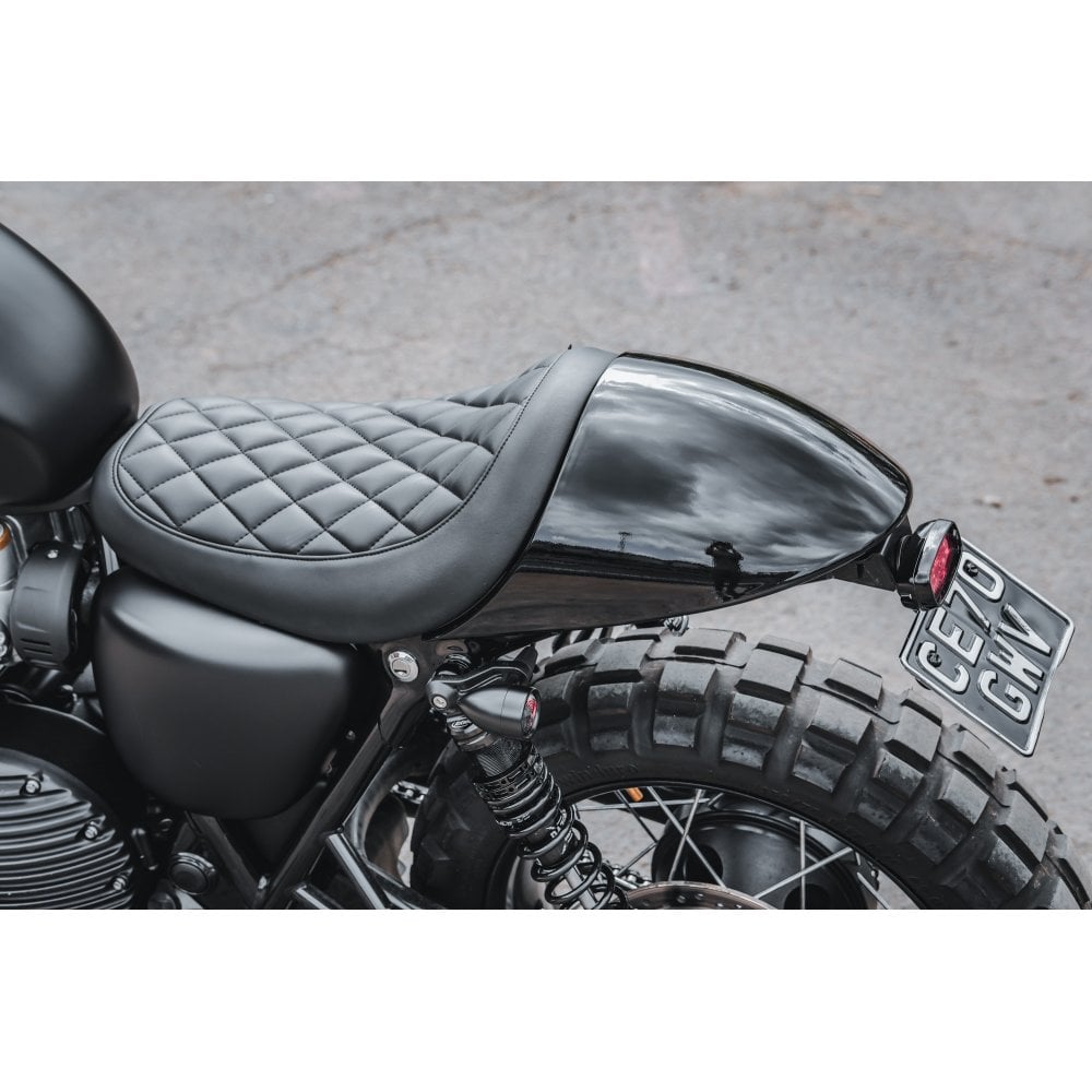 Motone FASTBACK Cafe Racer Seat - Black - 2016+ Triumph Street Twin, T100, T120, Street Cup, Street Scrambler, Speed Twin 900