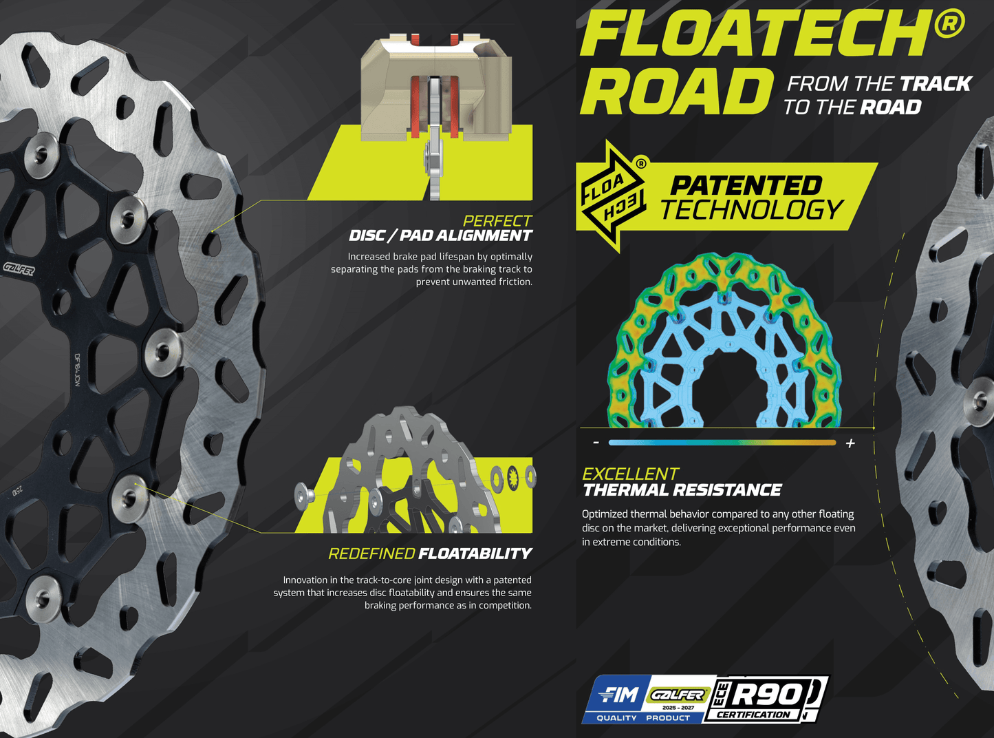 Galfer Floatech Wave Rotor - Front - 2016+ Thruxton R, Bonneville T120, Bobber, Bobber Black - DF906JCW