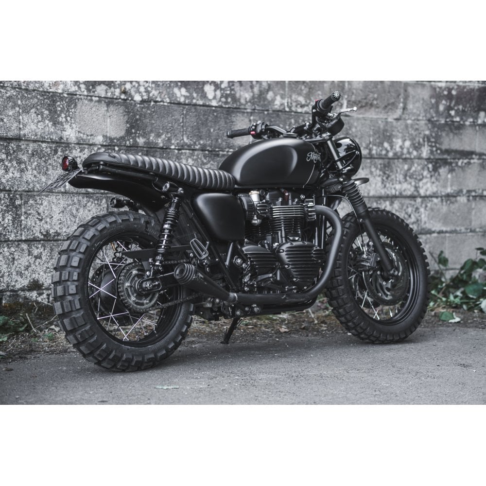 Motone High Tail Mudguard - Predrilled for Motone Pedestal Lights - Black - Air Cooled