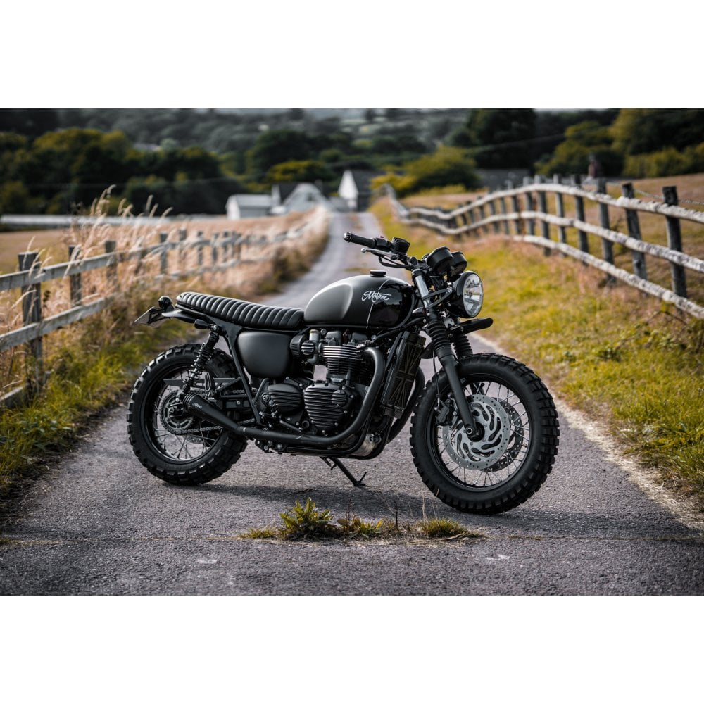 Motone High Tail Mudguard - Predrilled for Motone Pedestal Lights - Black - Air Cooled
