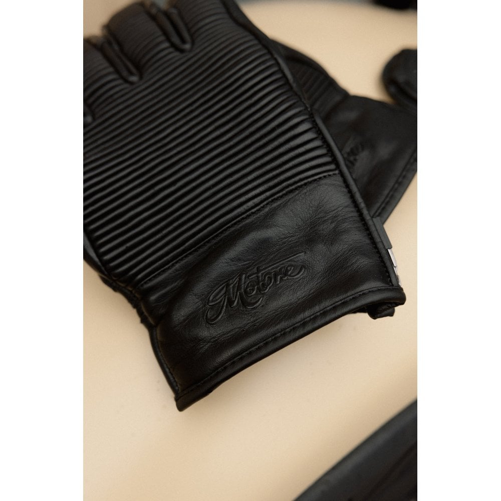 Motone JAEGER - Motorcycle Riding Gloves - Aniline Leather - Black