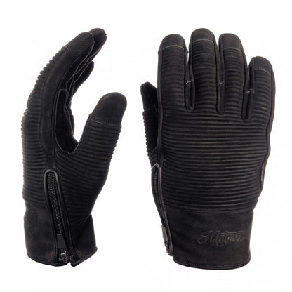 Motone JAEGER - Motorcycle Riding Gloves - Nubuck Leather - Black