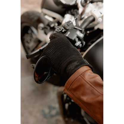Motone JAEGER - Motorcycle Riding Gloves - Nubuck Leather - Black