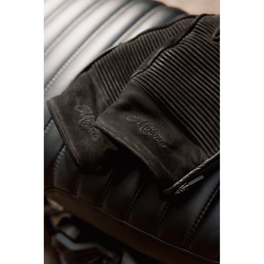 Motone JAEGER - Motorcycle Riding Gloves - Nubuck Leather - Black