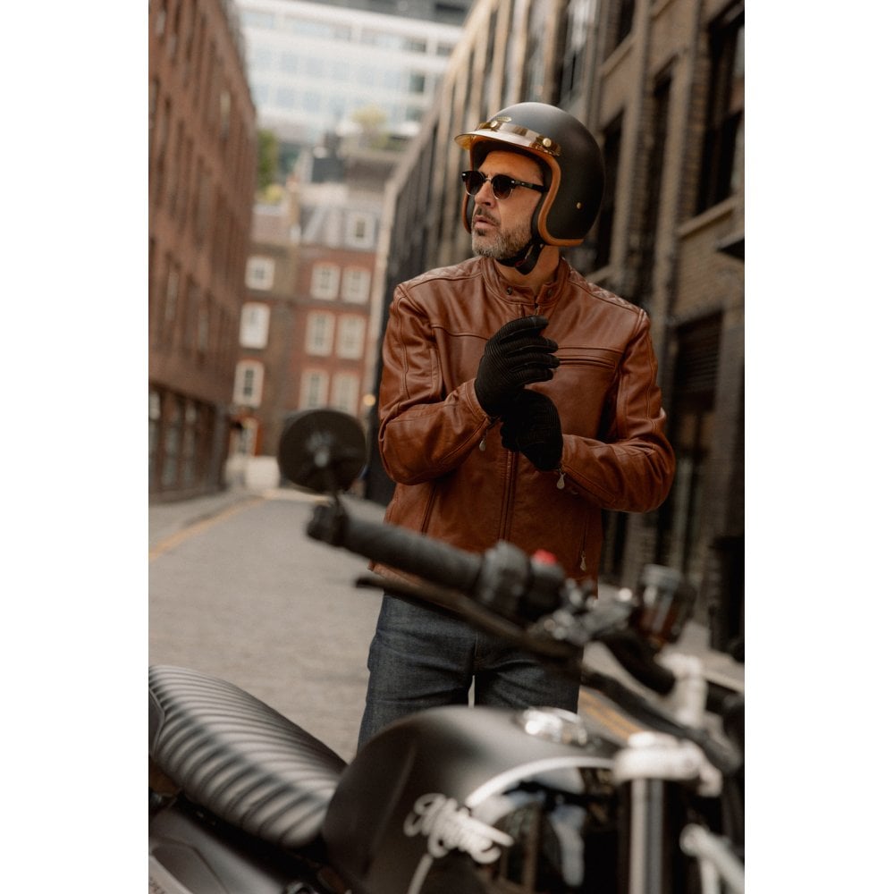 Motone JAEGER - Motorcycle Riding Gloves - Nubuck Leather - Black