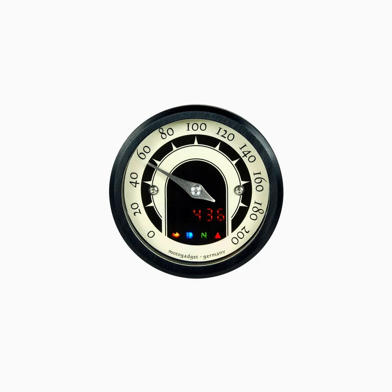 Motogadget Tiny Speedster Analog Speedometer - Black bezel