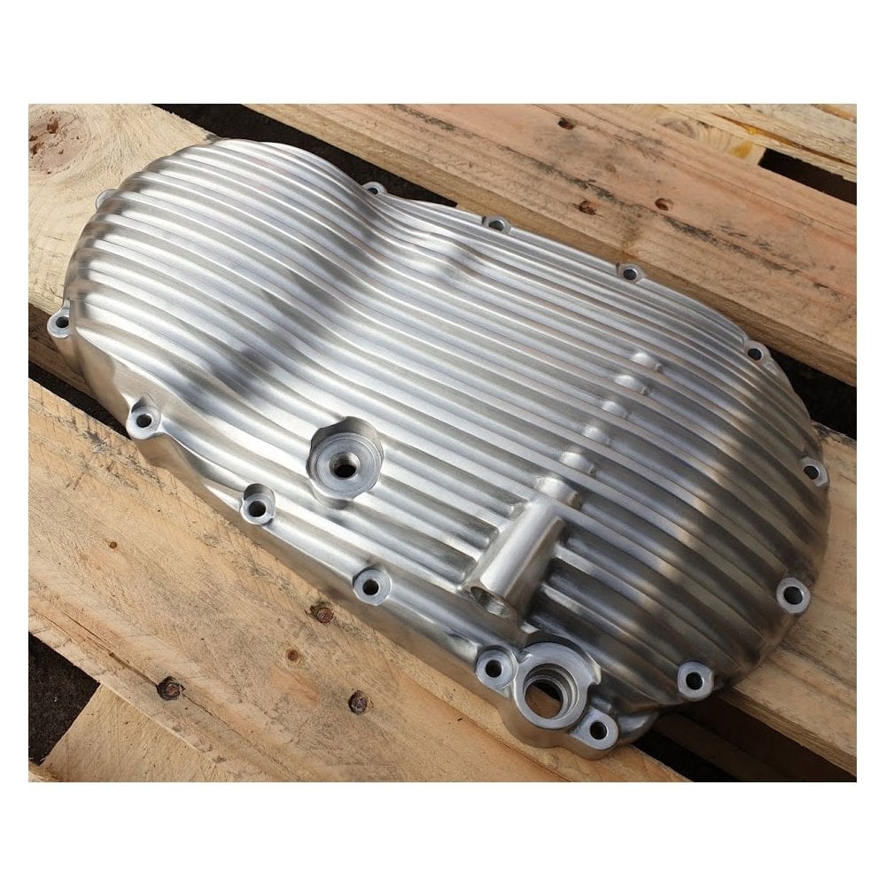 Motone Ribbed Clutch Side Engine Cover - Brushed Finish