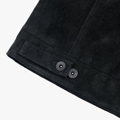 Motone Roughneck Reverse Suede Trucker Jacket - Black