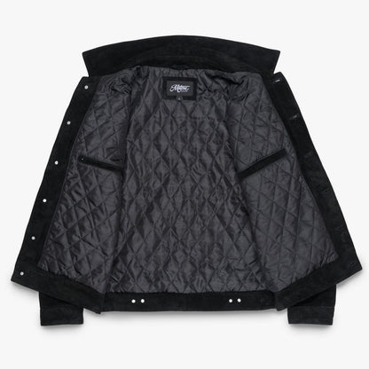 Motone Roughneck Reverse Suede Trucker Jacket - Black
