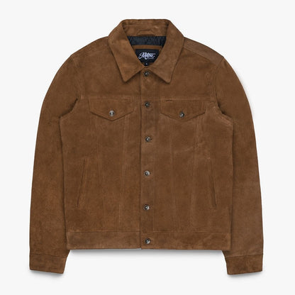 Motone Roughneck Reverse Suede Trucker Jacket - Otter Brown