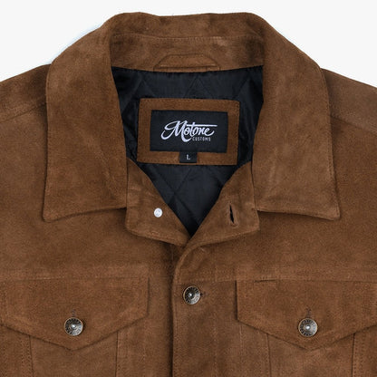 Motone Roughneck Reverse Suede Trucker Jacket - Otter Brown