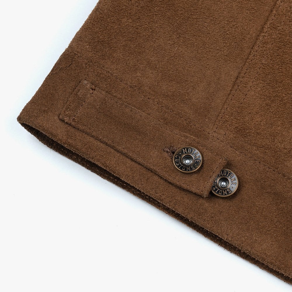 Motone Roughneck Reverse Suede Trucker Jacket - Otter Brown