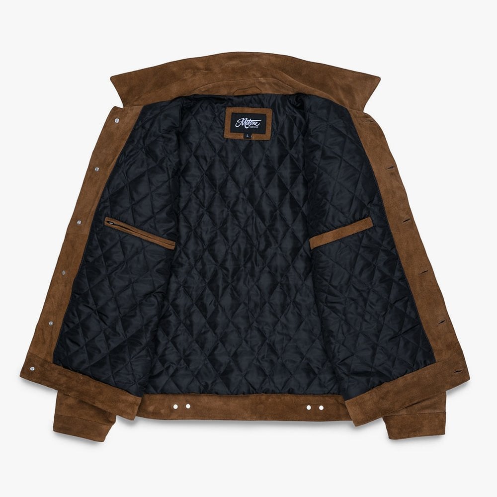 Motone Roughneck Reverse Suede Trucker Jacket - Otter Brown
