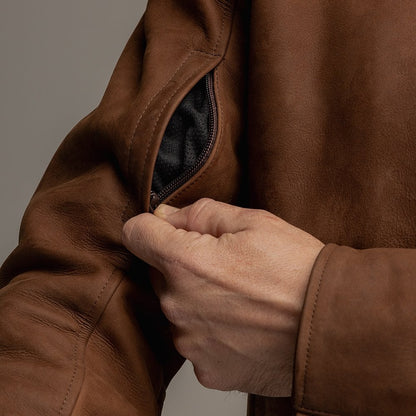 Motone Shōgun Leather Jacket - Mahogony