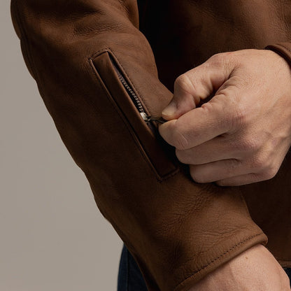 Motone Shōgun Leather Jacket - Mahogony