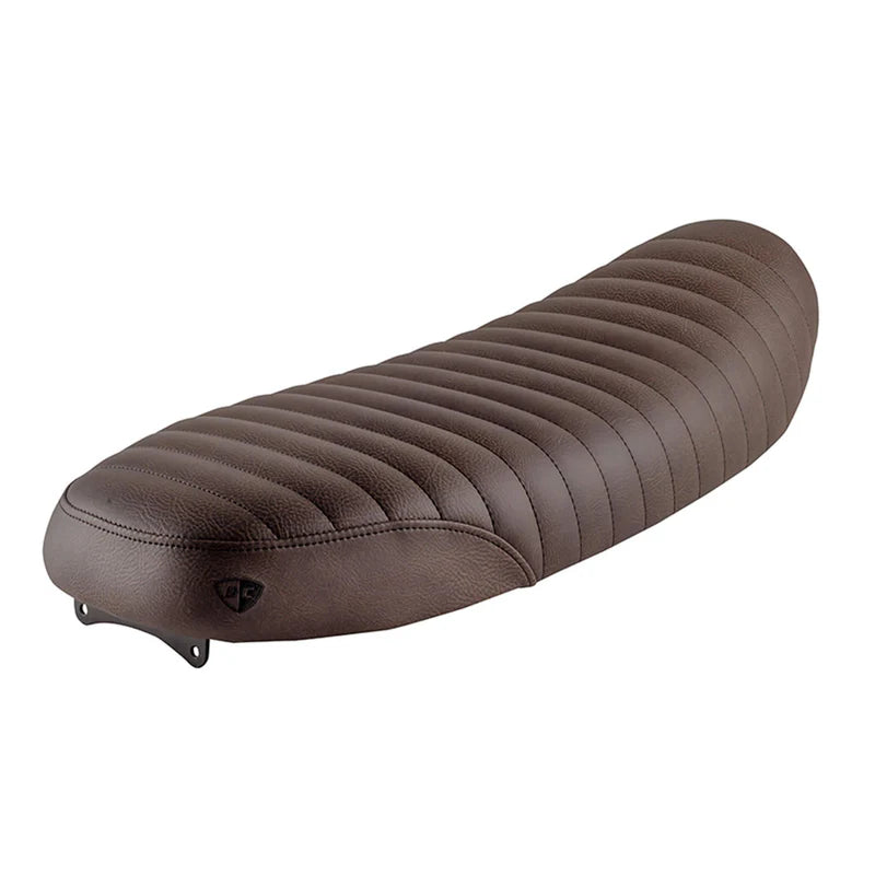 British Customs Slammer Tuck and Roll Gel Seat - Brown -  2001-2015 Triumph Bonneville, Thruxton, Scrambler