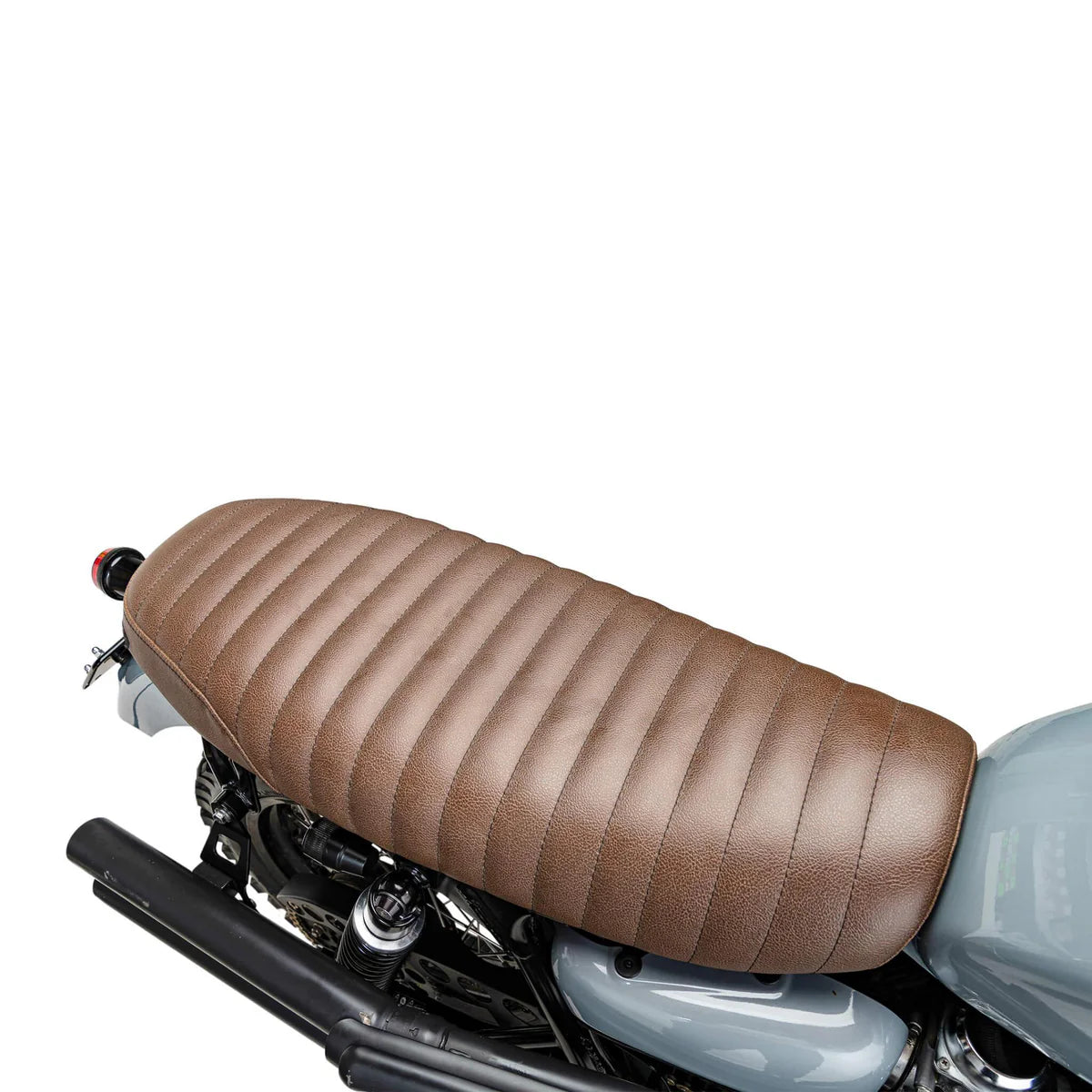 British Customs Slammer Tuck and Roll Gel Seat - Brown -  2001-2015 Triumph Bonneville, Thruxton, Scrambler