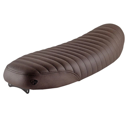British Customs Slammer Tuck and Roll Gel Seat - Brown -  2001-2015 Triumph Bonneville, Thruxton, Scrambler